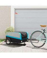Remorque de vélo noir et bleu 45 kg fer | Mobilier & Déco