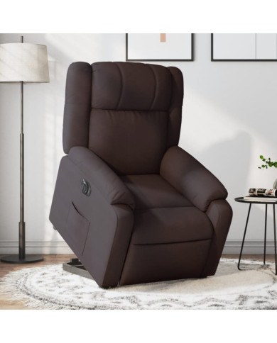 Fauteuil inclinable électrique marron foncé tissu | Mobilier & Déco
