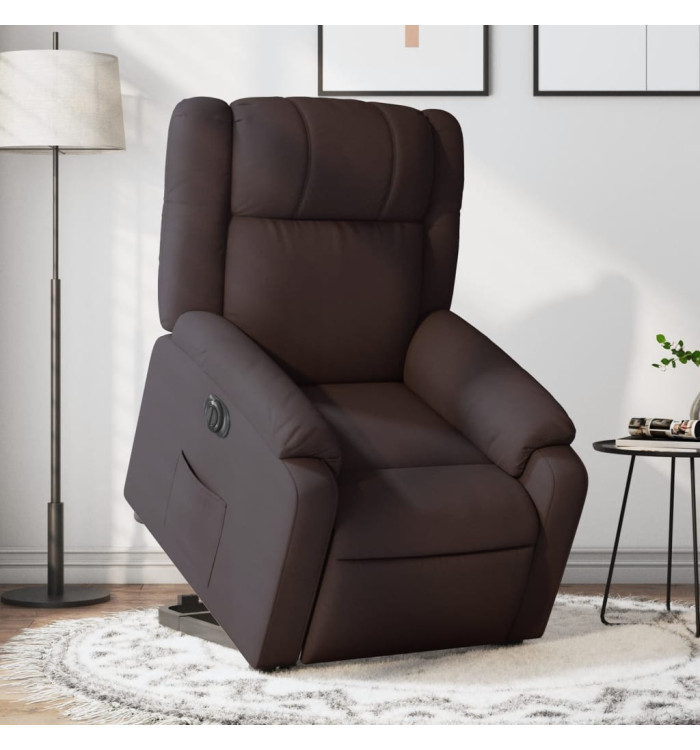 Fauteuil inclinable électrique marron foncé tissu | Mobilier & Déco