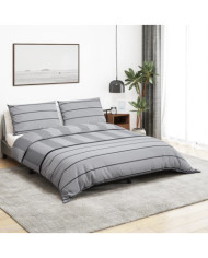 Ensemble de housse de couette Gris 200x200 cm Coton | Mobilier & Déco