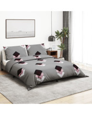 Ensemble de housse de couette Gris 140x200 cm Coton | Mobilier & Déco
