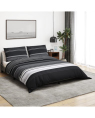 Ensemble de housse de couette noir et blanc 140x200 cm Coton | Mobilier & Déco