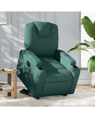 Fauteuil inclinable électrique vert foncé tissu | Mobilier & Déco