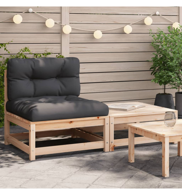 Canapé de jardin sans accoudoirs avec coussins et repose-pieds | Mobilier & Déco