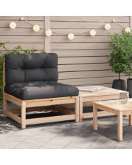 Canapé de jardin sans accoudoirs avec coussins et repose-pieds | Mobilier & Déco