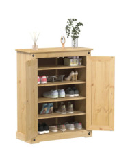 Armoire à chaussures Corona 86x38,5x108 cm bois de pin massif | Mobilier & Déco