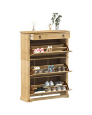Armoire à chaussures Corona 99x32x138 cm bois de pin massif | Mobilier & Déco