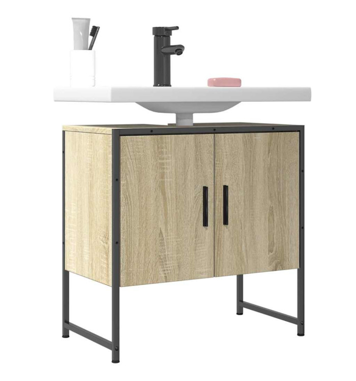 Armoire lavabo de salle de bain chêne sonoma 60x33x60 cm | Mobilier & Déco