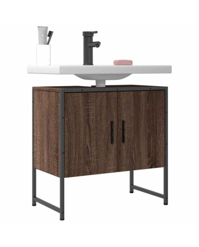 Armoire lavabo de salle de bain chêne marron 60x33x60 cm | Mobilier & Déco