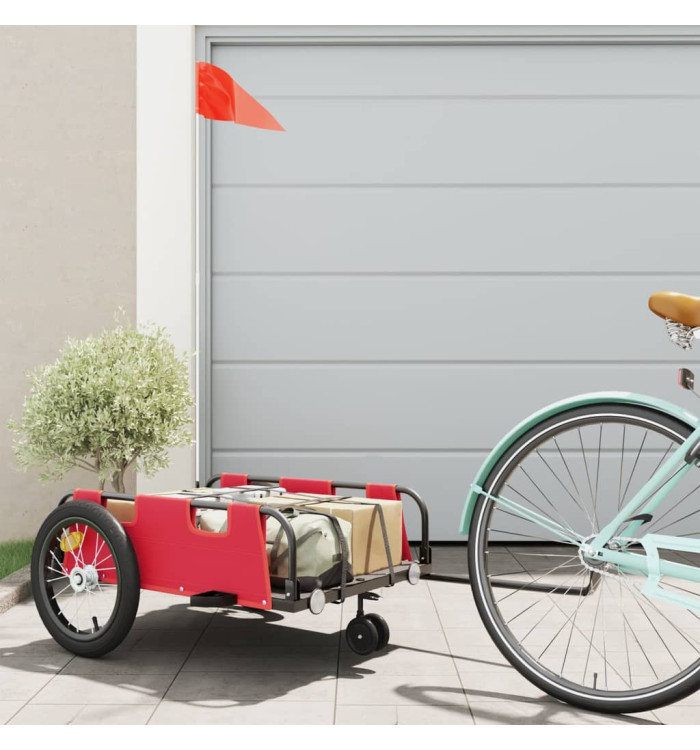 Remorque de vélo rouge tissu oxford et fer | Mobilier & Déco