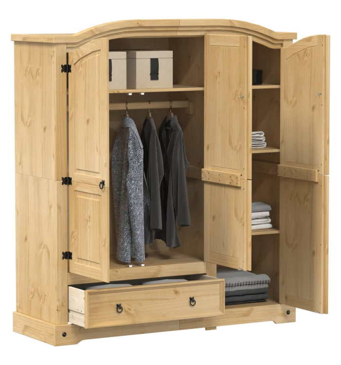 Garde-robe Corona 151,5x52x170 cm bois de pin massif | Mobilier & Déco