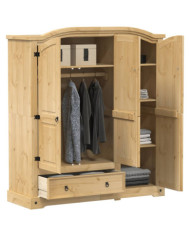 Garde-robe Corona 151,5x52x170 cm bois de pin massif | Mobilier & Déco