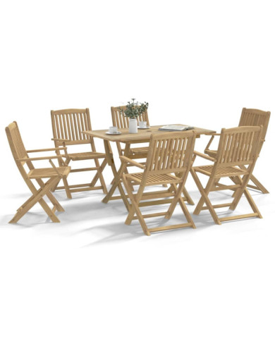 Ensemble à manger de jardin 7 pcs Bois d'acacia solide | Mobilier & Déco
