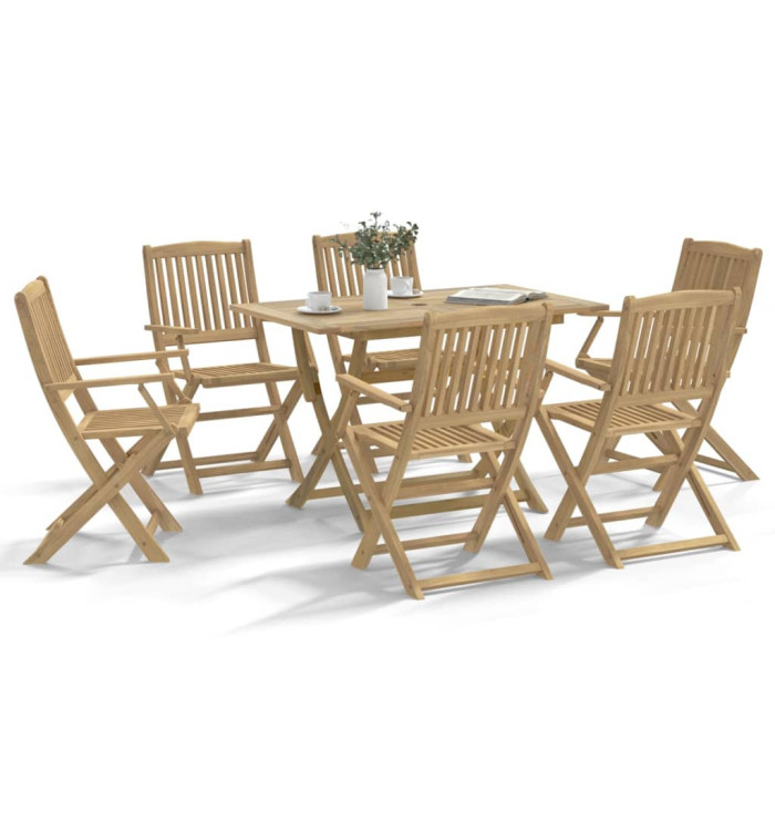 Ensemble à manger de jardin 7 pcs Bois d'acacia solide | Mobilier & Déco