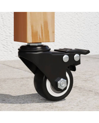 Roues pivotantes 4 pcs noir 35 mm fer | Mobilier & Déco