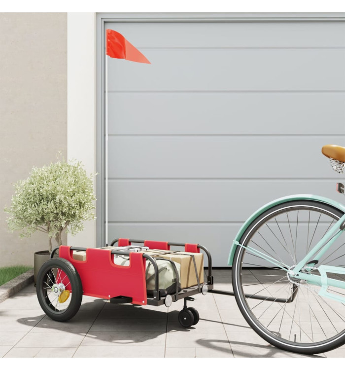 Remorque de vélo rouge tissu oxford et fer | Mobilier & Déco