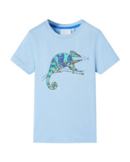 T-shirt pour enfants avec manches courtes bleu clair 116 | Mobilier & Déco