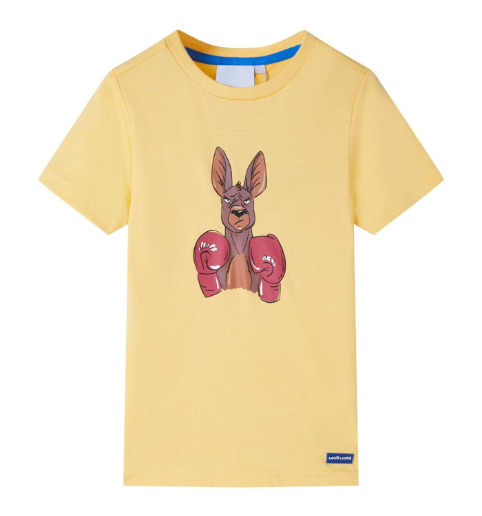 T-shirt pour enfants avec manches courtes jaune 116 | Mobilier & Déco