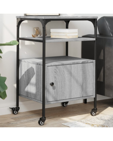 Support d'imprimante à 3 niveaux sonoma gris 50x40x76 cm | Mobilier & Déco