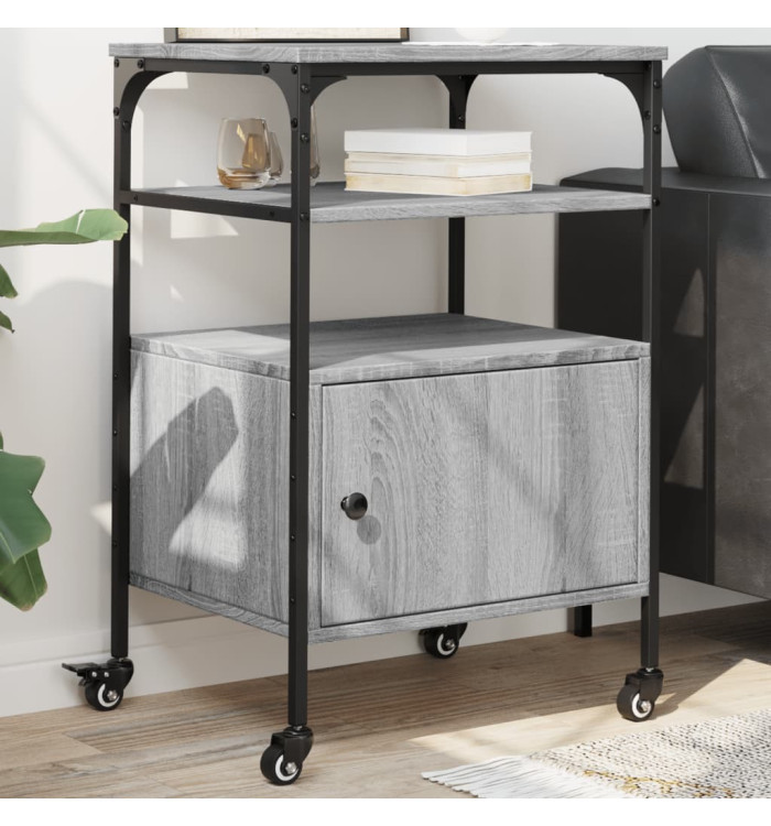 Support d'imprimante à 3 niveaux sonoma gris 50x40x76 cm | Mobilier & Déco