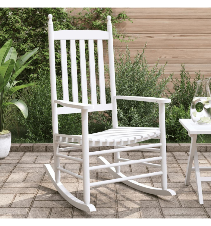 Chaises à bascule sièges incurvés lot de 2 blanc sapin massif | Mobilier & Déco