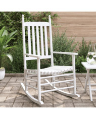 Chaises à bascule sièges incurvés lot de 2 blanc sapin massif | Mobilier & Déco