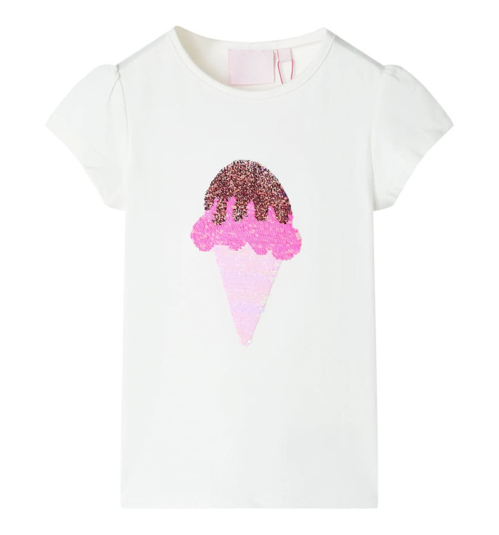 T-shirt enfants écru 128 | Mobilier & Déco