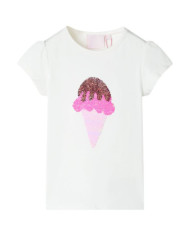 T-shirt enfants écru 128 | Mobilier & Déco
