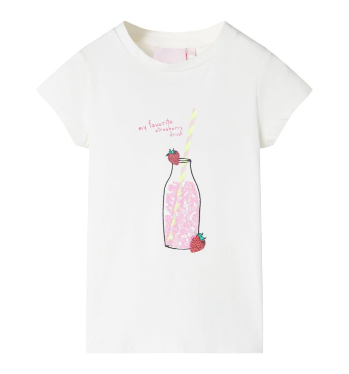 T-shirt pour enfants écru 140 | Mobilier & Déco