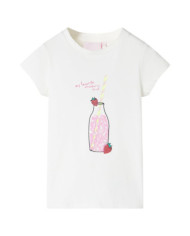 T-shirt pour enfants écru 140 | Mobilier & Déco