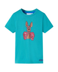 T-shirt pour enfants avec manches courtes menthe foncé 92 | Mobilier & Déco