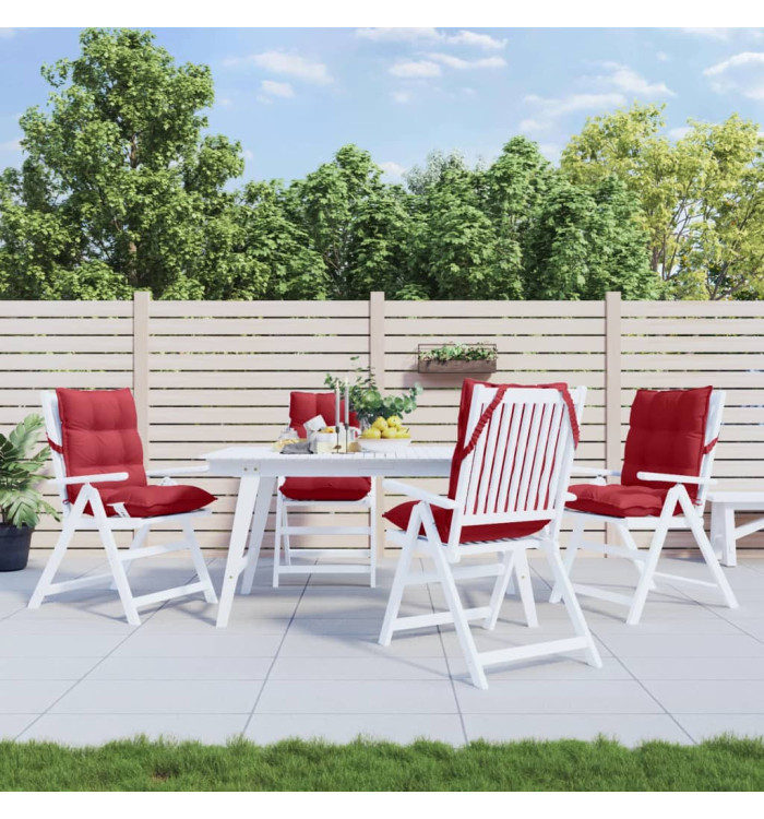 Coussins de chaise à dossier bas lot de 4 rouge bordeaux | Mobilier & Déco