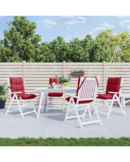 Coussins de chaise à dossier bas lot de 4 rouge bordeaux | Mobilier & Déco