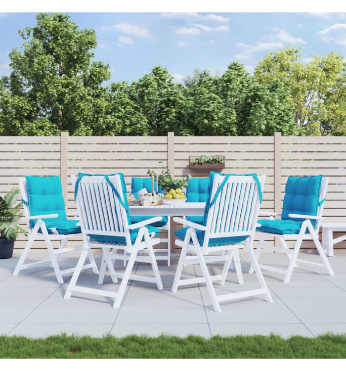 Coussins de chaise à dossier bas lot de 6 turquoise | Mobilier & Déco