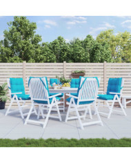 Coussins de chaise à dossier bas lot de 6 turquoise | Mobilier & Déco