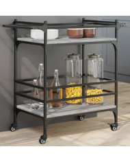 Chariot de cuisine sonoma gris 82x40x78,5 cm bois d'ingénierie | Mobilier & Déco