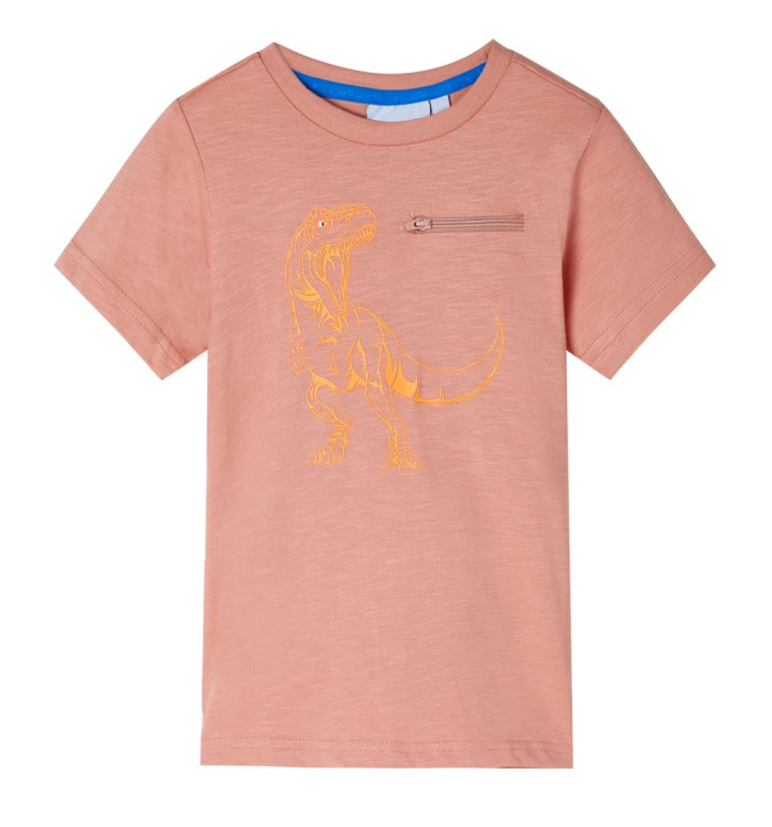T-shirt enfants à manches courtes orange clair 128 | Mobilier & Déco