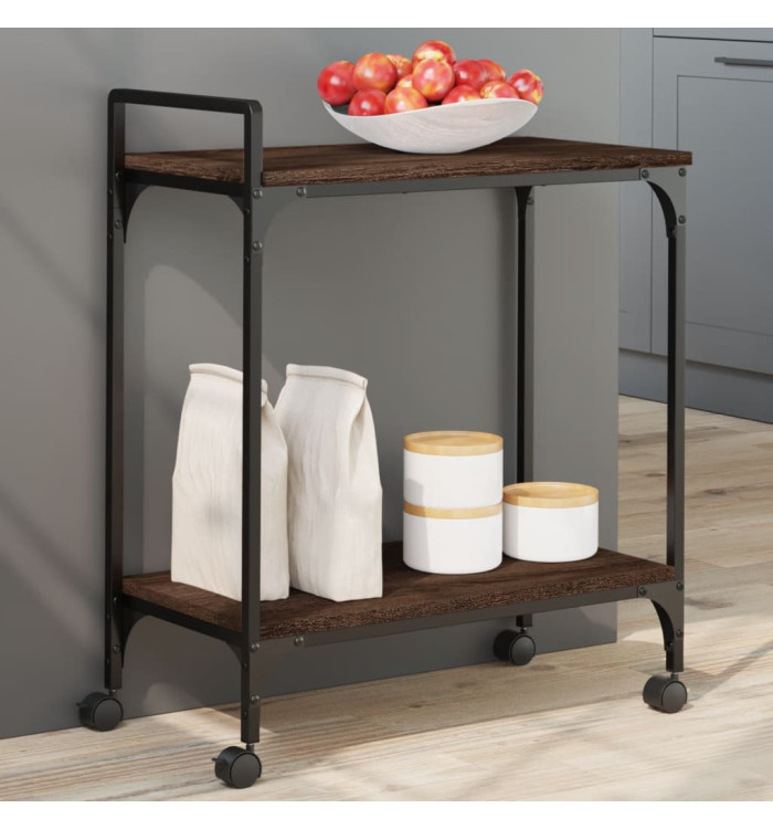 Chariot de cuisine chêne marron 60,5x31x72,5 cm bois ingénierie | Mobilier & Déco