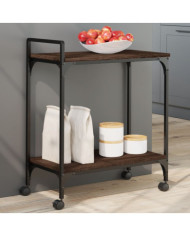Chariot de cuisine chêne marron 60,5x31x72,5 cm bois ingénierie | Mobilier & Déco