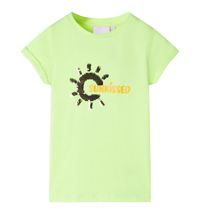 T-shirt pour enfants jaune néon 140 | Mobilier & Déco