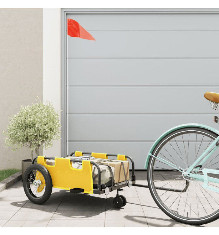 Remorque de vélo jaune tissu oxford et fer | Mobilier & Déco