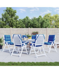 Coussins de chaise à dossier bas lot de 6 bleu royal | Mobilier & Déco