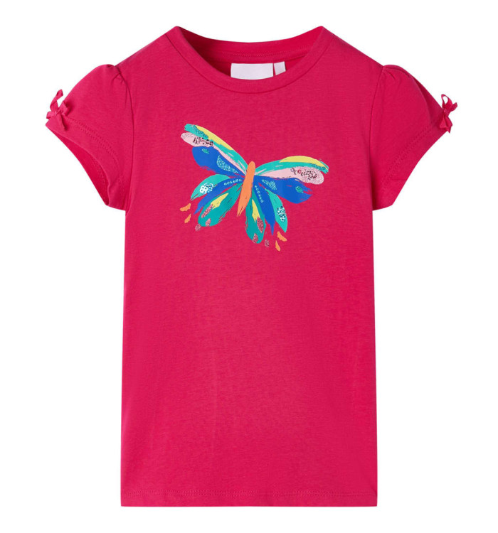 T-shirt pour enfants rose vif 116 | Mobilier & Déco