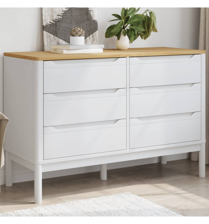 Commode FLORO blanc bois de pin massif | Mobilier & Déco
