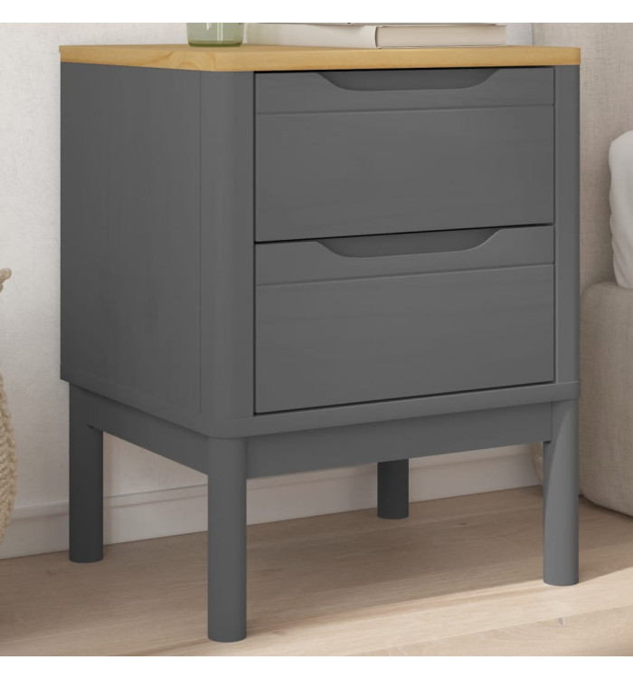 Table de chevet FLORO gris 45x39x57 cm bois de pin massif | Mobilier & Déco