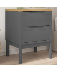 Table de chevet FLORO gris 45x39x57 cm bois de pin massif | Mobilier & Déco