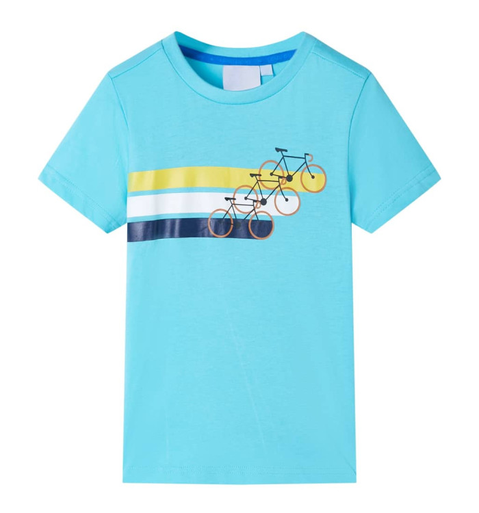 T-shirt pour enfants avec manches courtes aqua 92 | Mobilier & Déco