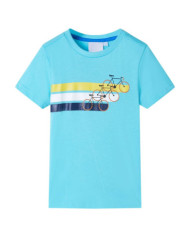 T-shirt pour enfants avec manches courtes aqua 92 | Mobilier & Déco