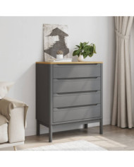 Commode FLORO gris bois de pin massif | Mobilier & Déco