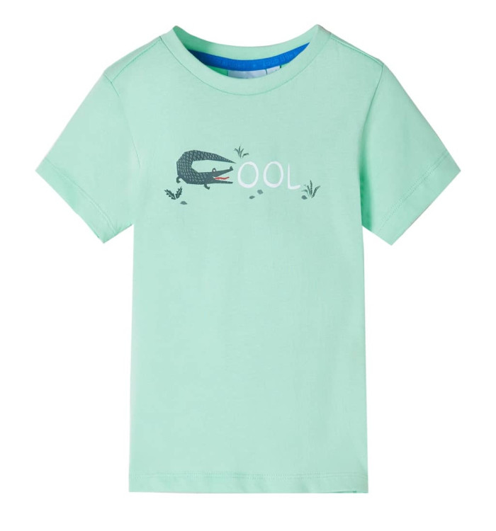 T-shirt enfants à manches courtes vert clair 92 | Mobilier & Déco